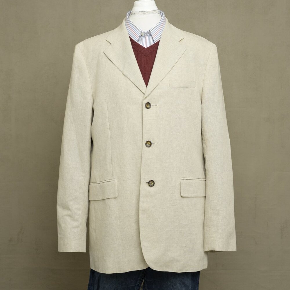 Banana Republic Tailored-Fit Linen-Blend Suit Jacket, Size L